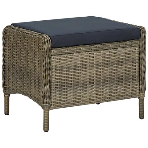 Lusso Casadino -  Sedia Da Giardino Reclinabile Con Pouf Polyrattan Marrone - Foto 8