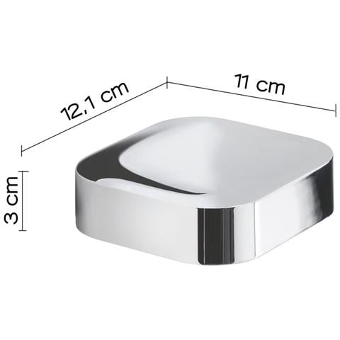 Portasapone Inamovibile Da Muro In Ottone, Acciaio Inox E Cromall 3212 Serie Outline Cromato - Foto 2