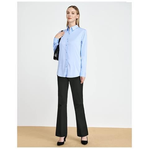 Pantaloni Da Donna A Zampa Eleganti Antracite Lunghezza 79 Cm L - Foto 6