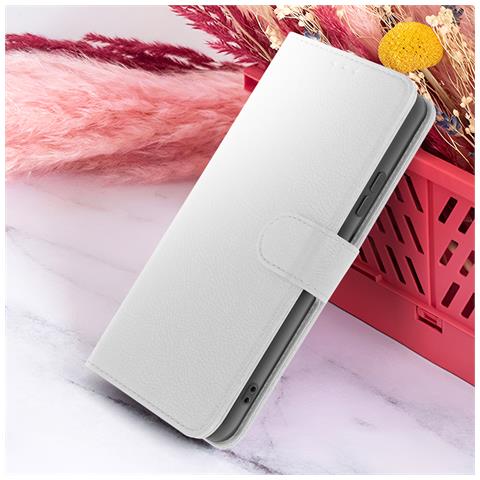 Custodia A Portafoglio Per Samsung A13 4g Con Supporto E Linguetta Magnetica, Bianco - Foto 2