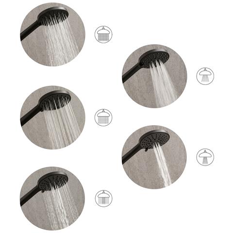 Kit Doccia Con Soffione E Flessibile Uchiza 5 Funzioni Nero - Foto 2