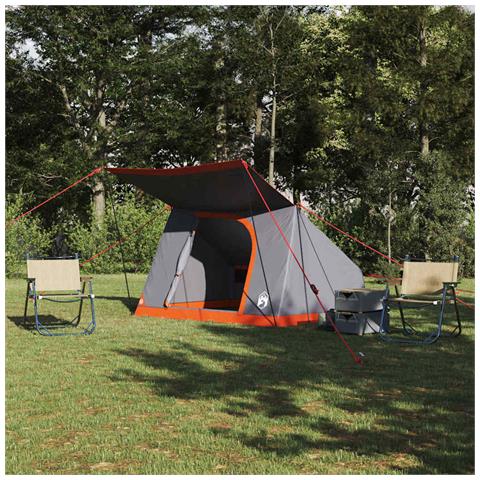 Tenda da campeggio Grigio e arancione 223 x 163 x 130 cm - Foto 2