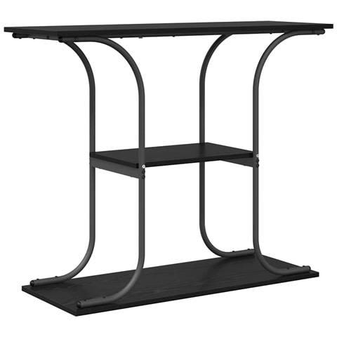 Tavolo consolle con lo scaffale Rovere nero 101 x 35 x 80.5 cm - Foto 1