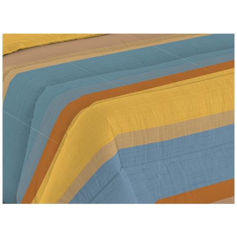 Trapunta Piumone Invernale Imbottita 300gr Microfibra Diadema Rigate 1 Piazza D7 Giallo - Foto 2