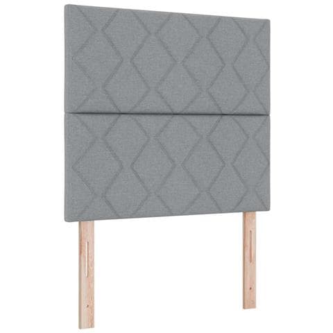 Letto a molle con materasso Grigio chiaro 120 x 190 cm Tessuto - Foto 1