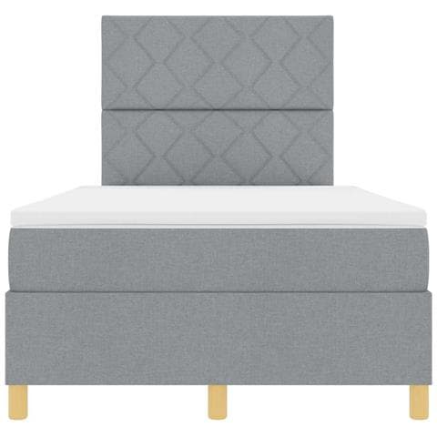 Letto a molle con materasso Grigio chiaro 120 x 190 cm Tessuto - Foto 9