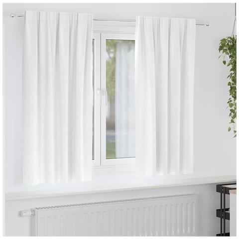 Tende con tende 2 pcs Bianco brillante Poliestere - Foto 2