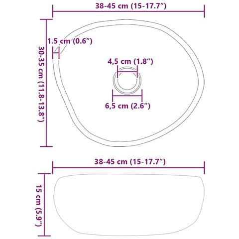 Lavabo Grigio chiaro (38-45) x (30-35) x 15 cm Pietra di Fiume - Foto 9
