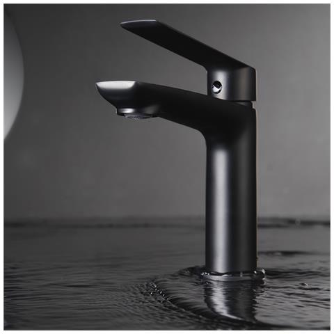 Imex Miscelatore Monocomando Per Lavabo Corpo In Ottone E Zama Nero Opaco Con Cartuccia Ceramica Ø25mm E Tubi Flessibili Inclusi Modello Imex-bdx023-1ng Luxor - Foto 3