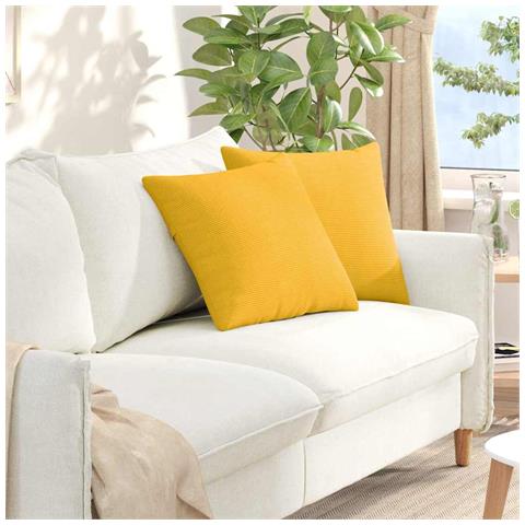 Cuscini da Divano 2 pcs Giallo Chiaro 45 x 45 cm - Foto 2