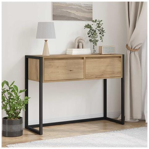 Tavolino Rovere Artigianale 100 x 36 x 75 cm Legno multistrato - Foto 2