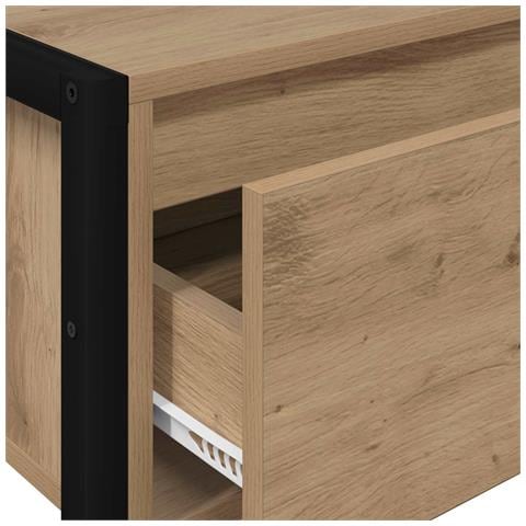 Tavolino Rovere Artigianale 100 x 36 x 75 cm Legno multistrato - Foto 9