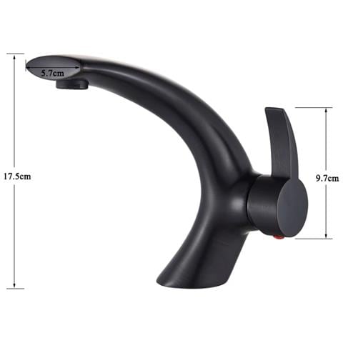 Rubinetto per lavabo da bagno, Blackswan, tipo M54, modello nero opaco, misura 17,5 cm - Foto 4