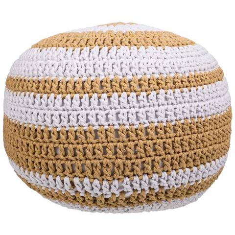 Puf In Cotone Intrecciato Marrone 45x45x30h - Foto 2