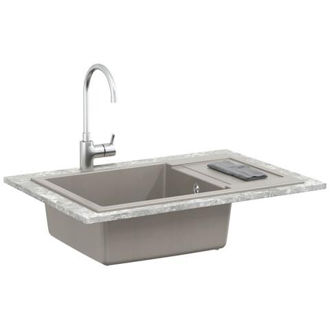 Lavello Grigio 780 x 500 mm 80% Quarzo e 20% Resina - Foto 2