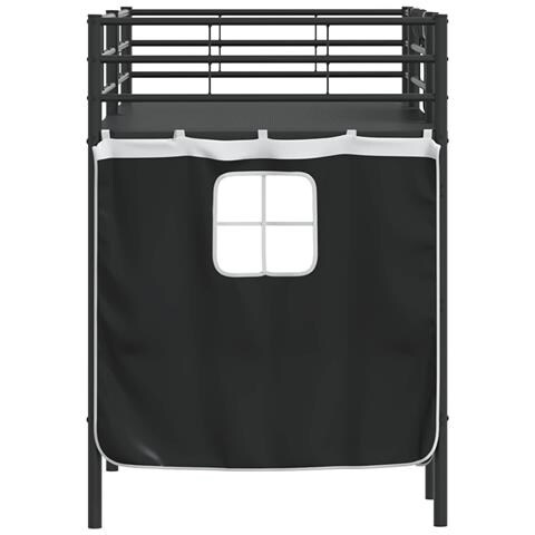 Struttura del Letto Loft per Bambini con Tendine Nero - Foto 9