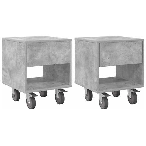 Comodino 2 pcs Grigio cemento 40,5 x 40 x 48 cm - Foto 1