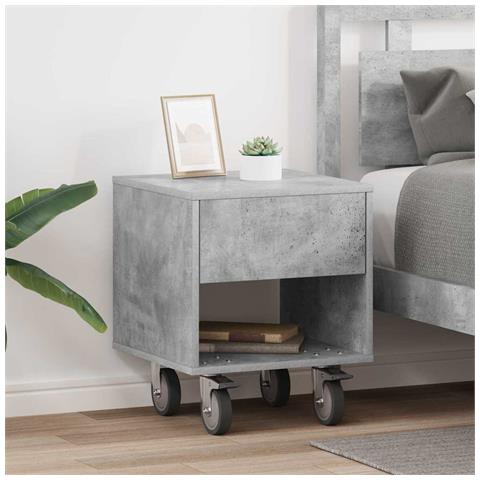 Comodino 2 pcs Grigio cemento 40,5 x 40 x 48 cm - Foto 2