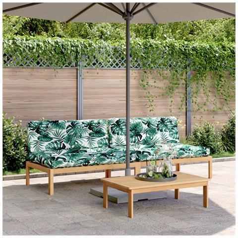 Divani Centrali Pallet Giardino 2pz con Cuscini Massello Acacia - Foto 2