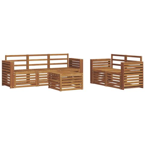 Set divani 6 pcs Naturale Legno di Acacia Massello - Foto 1
