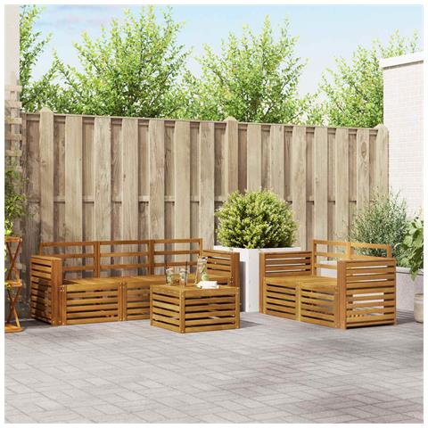 Set divani 6 pcs Naturale Legno di Acacia Massello - Foto 2
