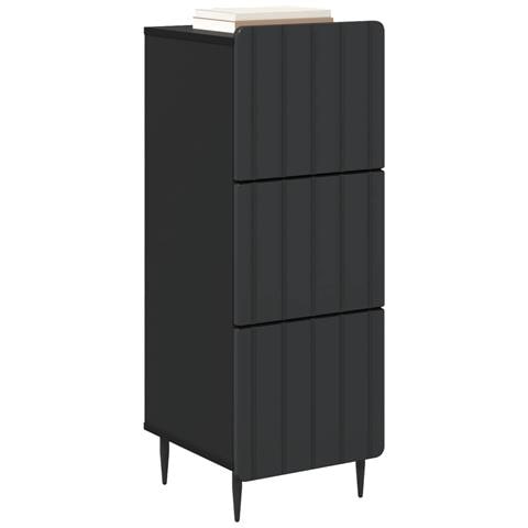 Mobile con Cassetti Nero 33 x 34,5 x 92 cm Legno ingegnerizzato - Foto 2