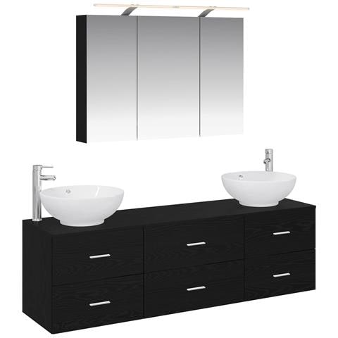 Set di mobili per il bagno 4 pcs Rovere Nero - Foto 1