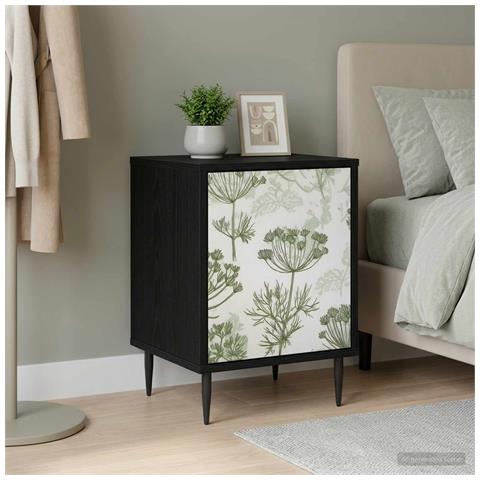 Armadio da Notte GOTHA Rovere Nero 36 x 33 x 51 cm - Foto 2