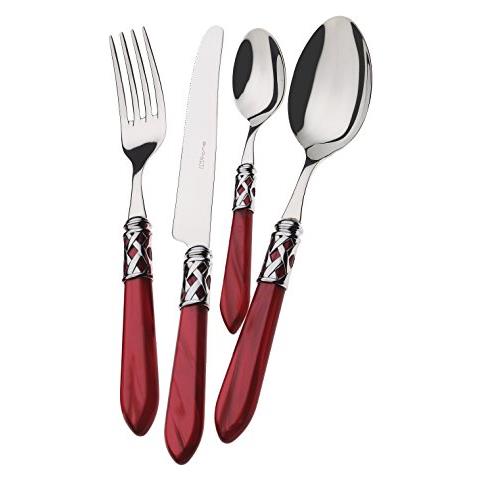 Posate Aladdin, Set 24 Pz. Scatola Compact - Rosso Granata Cromata - Foto 1