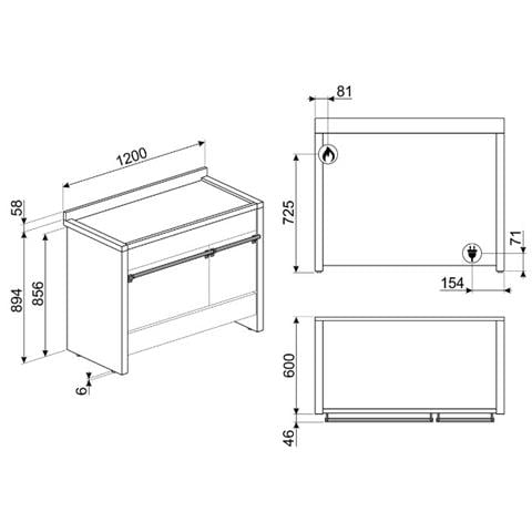 Cucina Elettrica A3-81 6 Fuochi a Gas Forno Gas+ Elettrico Multifunzione Termoventilato Classe A e B Dimensioni 90 x 60 cm Colore Acciaio Inox Serie Opera - Foto 4