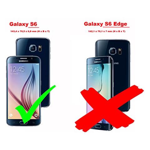 Custodia Compatibile Con Samsung Galaxy S6 In Grigio Chiaro Marrone - Coperchio Protettiva Con Chiusura Magnetica, Funzione Stand E Tasca Per Le Carte - Foto 2