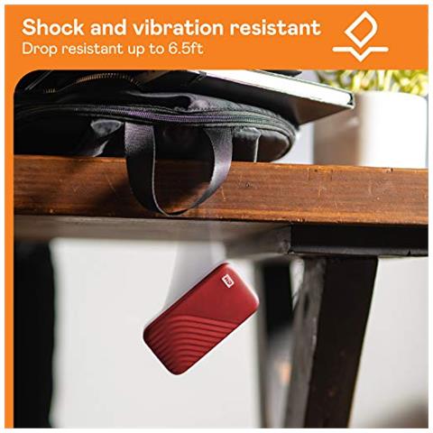 WD 1TB My Passport SSD portatile con tecnologia NVMe, USB-C, fino a 1.050 MB / s in lettura, fino a 1000MB / s in scrittura, Rosso - Foto 5