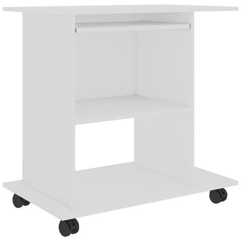 Scrivania ad Angolo Bianca 80x50x75 cm in Legno Multistrato - Foto 1