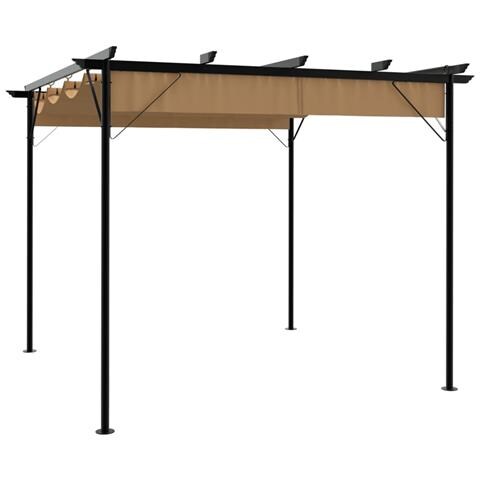 Pergola con Tetto Retrattile Talpa 3x3m in Acciaio 180 g / m² - Foto 1
