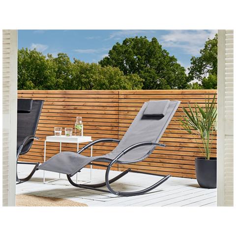 Lettino Da Giardino Grigio Chiaro Argento E Nero Carano Ii - Foto 1