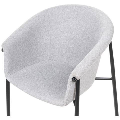Set Di 2 Sedie Da Pranzo Tessuto Grigio Ames - Foto 2