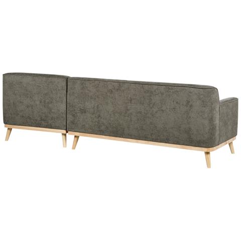 Divano Angolare 3 Posti Simos Velluto A Coste Verde Scuro Lato Sinistro - Foto 2