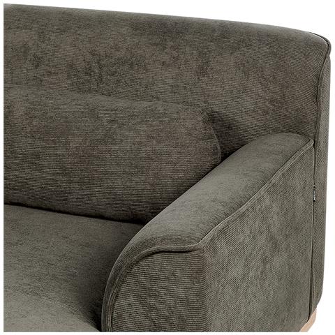 Divano Angolare 3 Posti Simos Velluto A Coste Verde Scuro Lato Sinistro - Foto 8