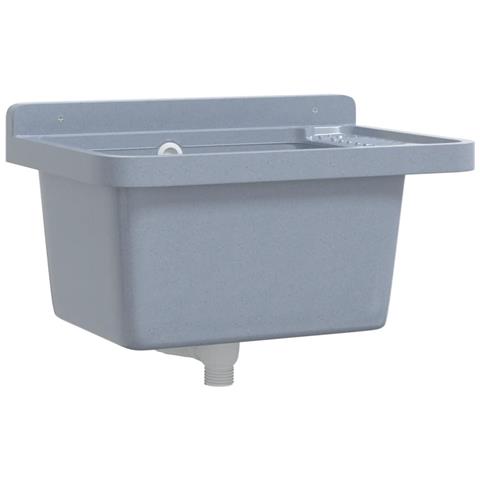Lavabo A Parete Grigio 50x35x24 Cm In Resina - Foto 1