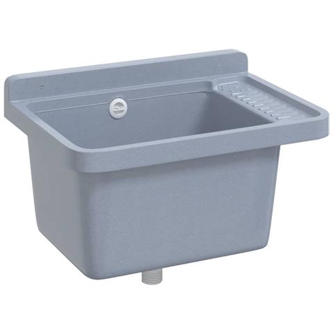 Lavabo A Parete Grigio 50x35x24 Cm In Resina - Foto 9