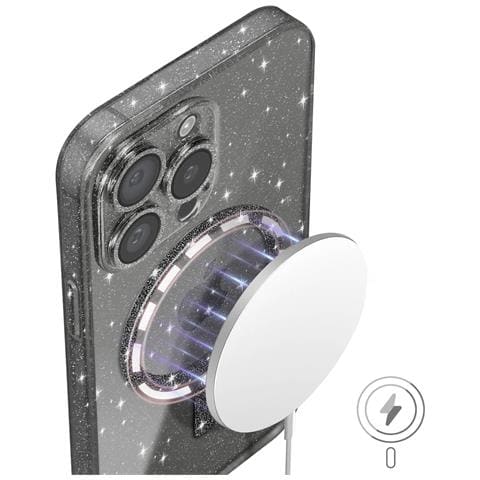 Cover Magsafe Per Iphone 15 Pro Silicone Glitterato - Foto 5