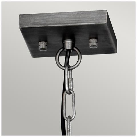 Lampadario Industrial Nordico Louvre Acciaio Ccanna Di Fucile Vetro 6 Luci E27 - Foto 5