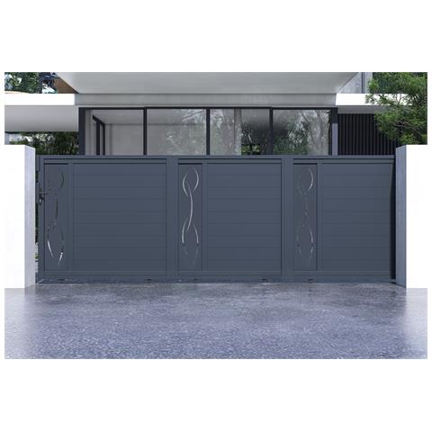 Cancello Scorrevole 5m Life H. 160 Alluminio Grigio - Foto 2