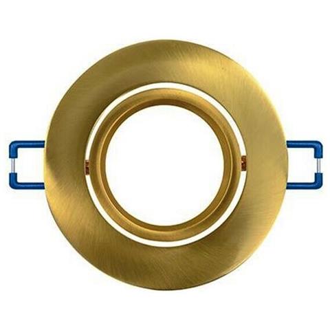 Porta Faretto Tondo Orientabile . Portafaretto Supporto A Incasso P12 Bronzo - Foto 1