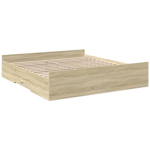 Giroletto Cassetti Rovere Sonoma 180x200 Cm Legno Multistrato - Foto 3