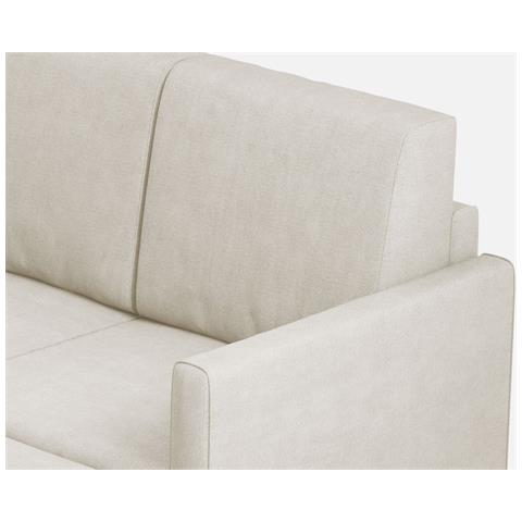 Divano Karay 3 Posti (tre Sedute Da 60cm) + Pouf Misure Esterne L. 198 P. 155 Colore Latte - Foto 2