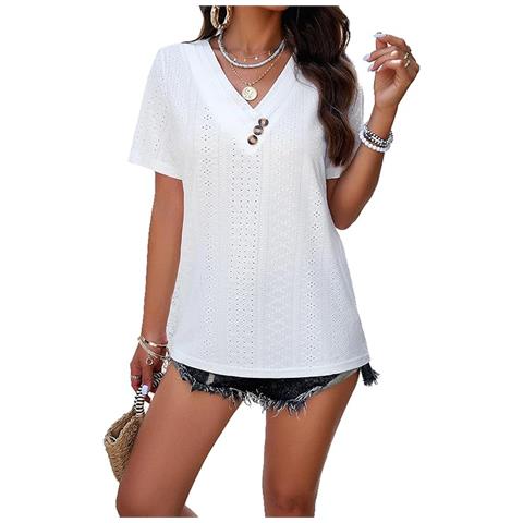 Camicia Bianca Da Donna Taglia M Scollo Classico Traspirante - Foto 1