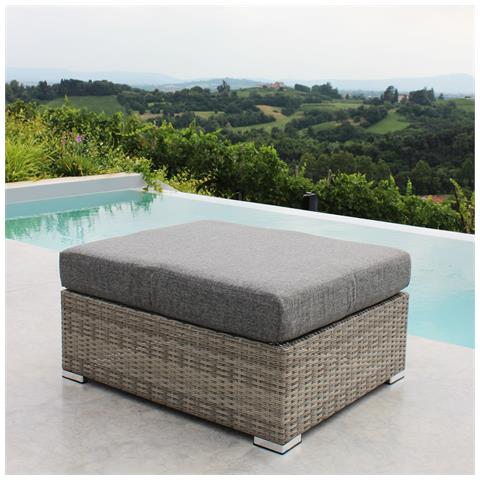 Cambria - Poggiapiedi Per Salotto Modulare Da Esterno In Alluminio E Wicker - Foto 2