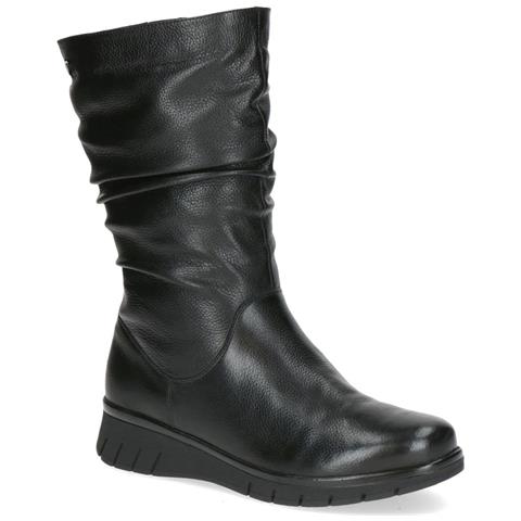 Black Casual Closed Booties Stivaletti Pelle Scarpe Donna Nero Eu 37, 9-26407-43-022 - Foto 1