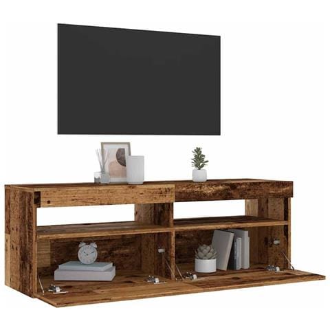 Mobile Porta TV con LED Legno Antico 120x35x40 cm Multistrato - Foto 10